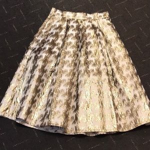 Gold and White Midi Skirt